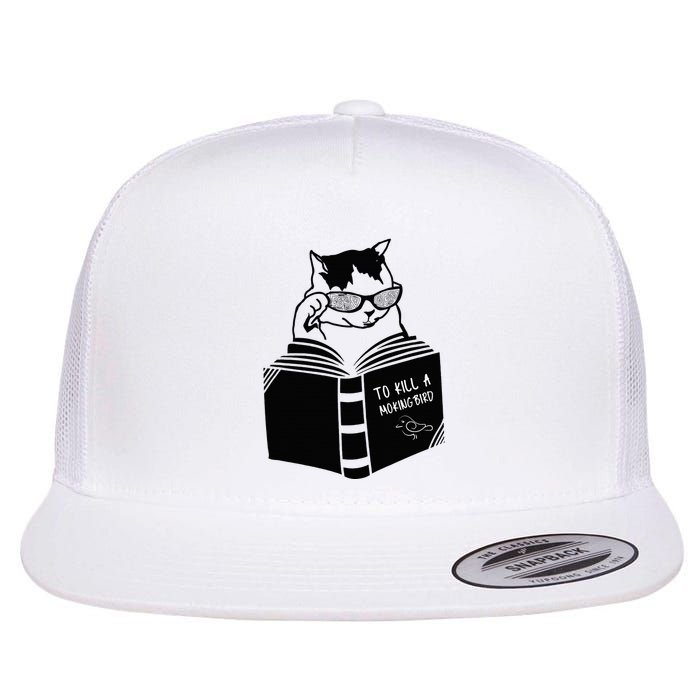 Cat Reading To Kill A Mockingbird Funny Flatbill Hat