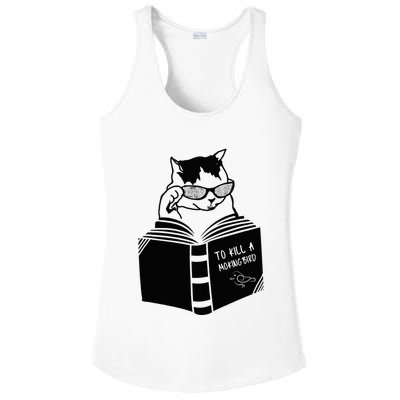 Cat Reading To Kill A Mockingbird Funny Ladies PosiCharge Competitor Racerback Tank