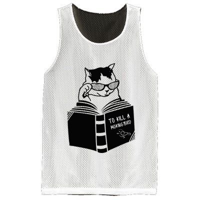 Cat Reading To Kill A Mockingbird Funny Mesh Reversible Basketball Jersey Tank