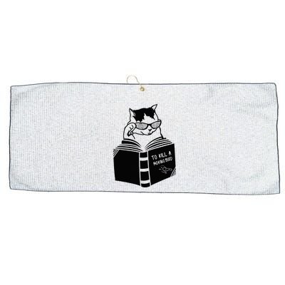 Cat Reading To Kill A Mockingbird Funny Large Microfiber Waffle Golf Towel