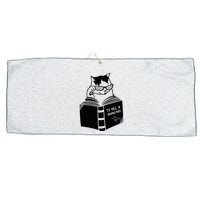 Cat Reading To Kill A Mockingbird Funny Large Microfiber Waffle Golf Towel