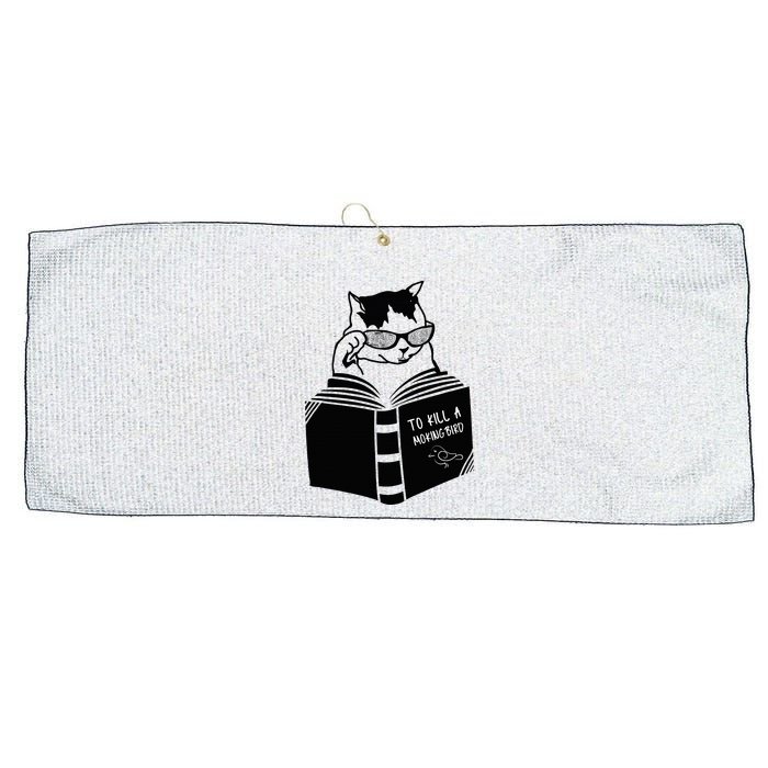 Cat Reading To Kill A Mockingbird Funny Large Microfiber Waffle Golf Towel