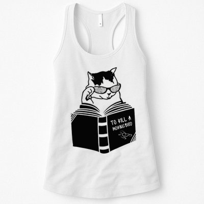 Cat Reading To Kill A Mockingbird Funny Womens Tank Top