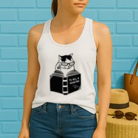 Cat Reading To Kill A Mockingbird Funny Womens Tank Top