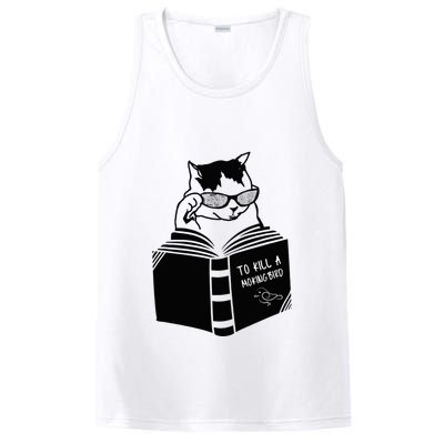 Cat Reading To Kill A Mockingbird Funny PosiCharge Competitor Tank