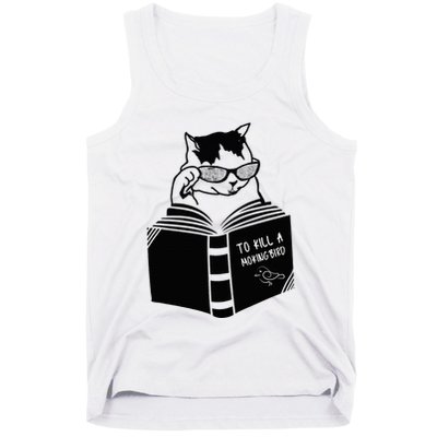 Cat Reading To Kill A Mockingbird Funny Tank Top