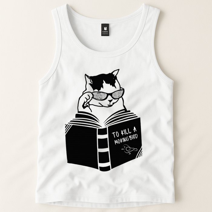 Cat Reading To Kill A Mockingbird Funny Tank Top