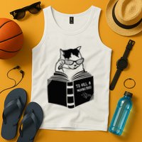 Cat Reading To Kill A Mockingbird Funny Tank Top
