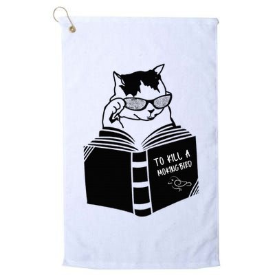 Cat Reading To Kill A Mockingbird Funny Golf Towel