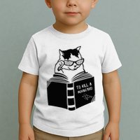 Cat Reading To Kill A Mockingbird Funny Toddler T-Shirt