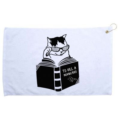 Cat Reading To Kill A Mockingbird Funny Grommeted Golf Towel