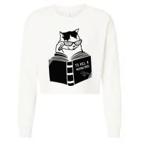 Cat Reading To Kill A Mockingbird Funny Cropped Pullover Crew