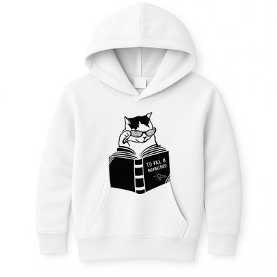Cat Reading To Kill A Mockingbird Funny Kids Hoodie