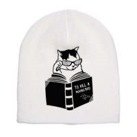 Cat Reading To Kill A Mockingbird Funny Short Acrylic Beanie