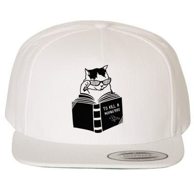 Cat Reading To Kill A Mockingbird Funny Wool Snapback Cap