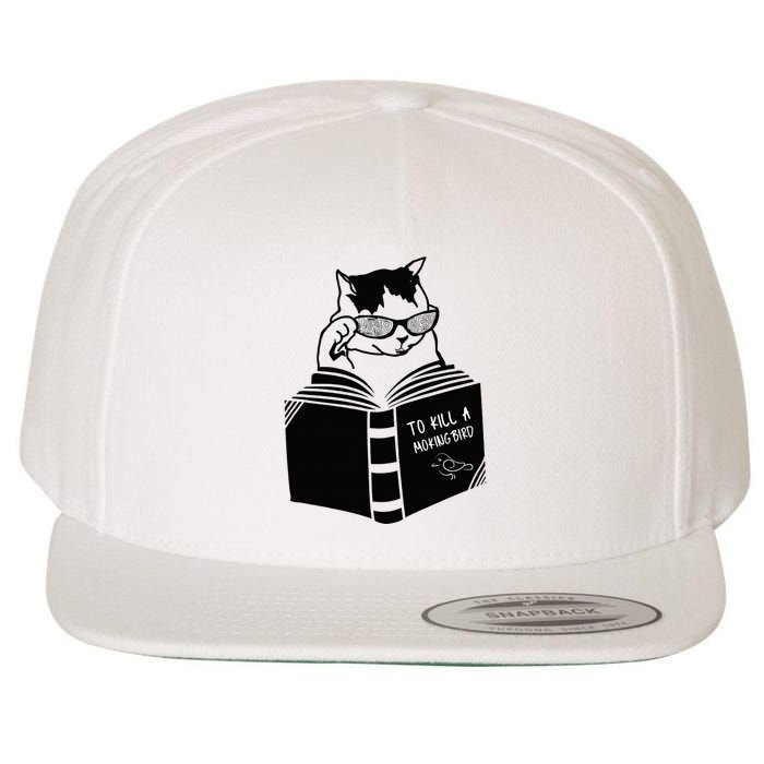 Cat Reading To Kill A Mockingbird Funny Wool Snapback Cap