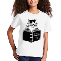 Cat Reading To Kill A Mockingbird Funny Kids T-Shirt