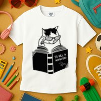 Cat Reading To Kill A Mockingbird Funny Kids T-Shirt