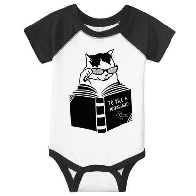 Cat Reading To Kill A Mockingbird Funny Infant Baby Jersey Bodysuit