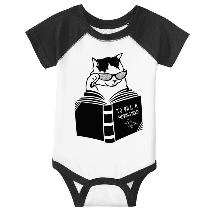 Cat Reading To Kill A Mockingbird Funny Infant Baby Jersey Bodysuit