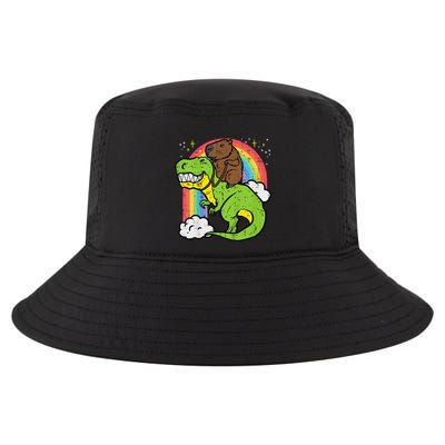 Capybara Riding Trex Dino Cute Capy Rodent Cool Comfort Performance Bucket Hat