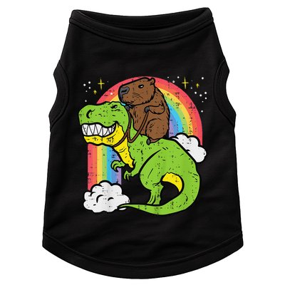 Capybara Riding Trex Dino Cute Capy Rodent Doggie Tank