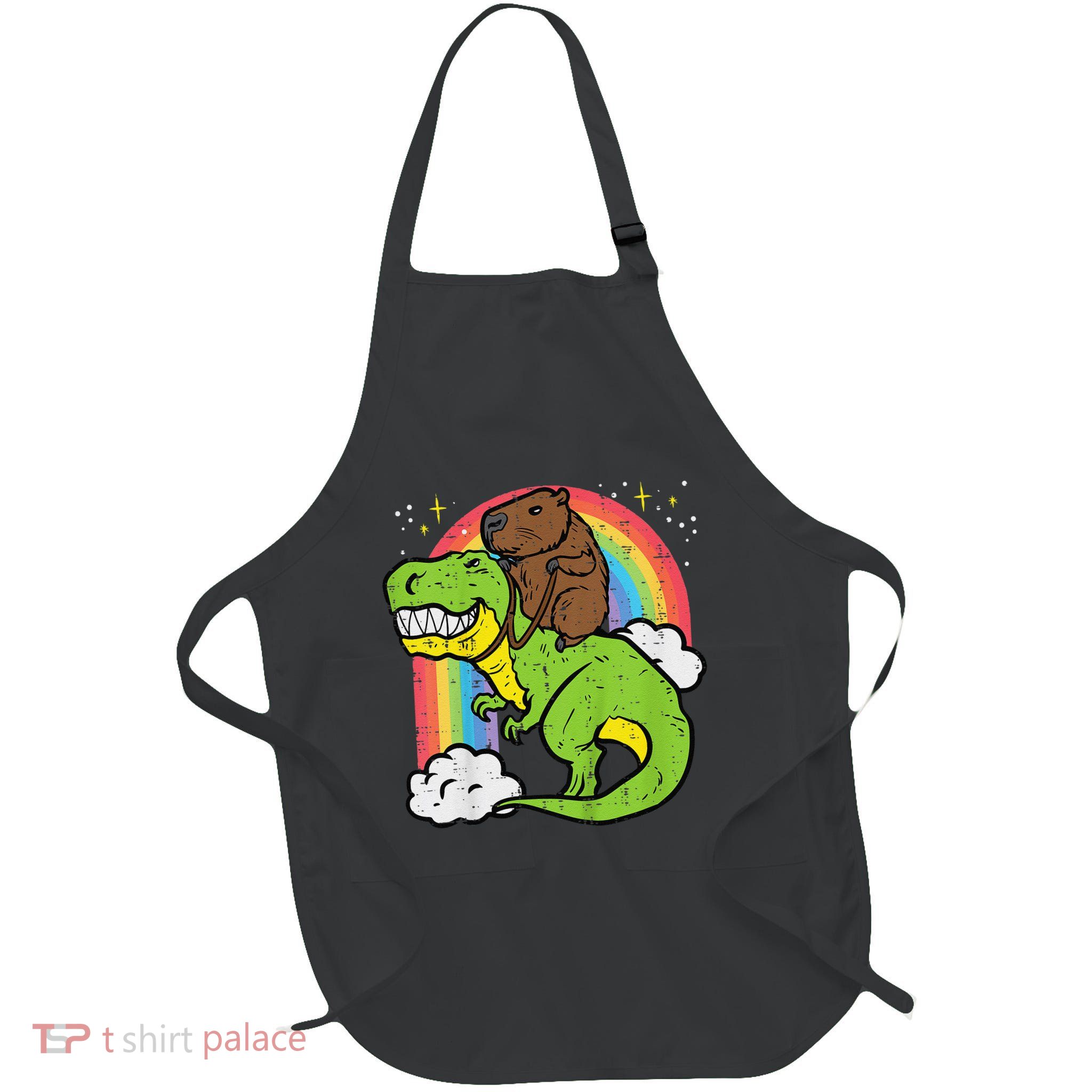 Capybara Riding Trex Dino Cute Capy Rodent Apron