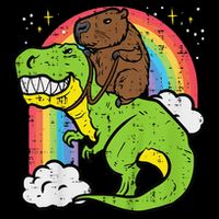 Capybara Riding Trex Dino Cute Capy Rodent City Backpack