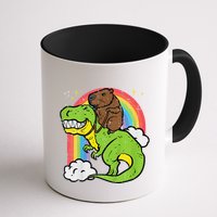 Capybara Riding Trex Dino Cute Capy Rodent Mug