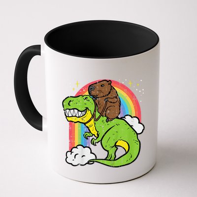 Capybara Riding Trex Dino Cute Capy Rodent Mug