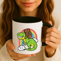 Capybara Riding Trex Dino Cute Capy Rodent Mug