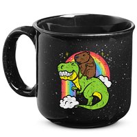 Capybara Riding Trex Dino Cute Capy Rodent 15oz Campfire Ceramic Mug