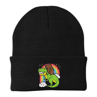 Capybara Riding Trex Dino Cute Capy Rodent Beanie