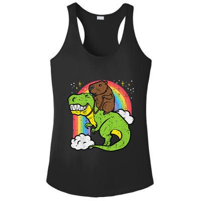 Capybara Riding Trex Dino Cute Capy Rodent Ladies PosiCharge Competitor Racerback Tank