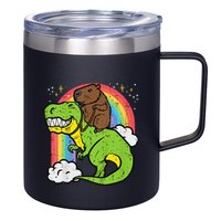 Capybara Riding Trex Dino Cute Capy Rodent 12oz Stainless Steel Coffee Mug