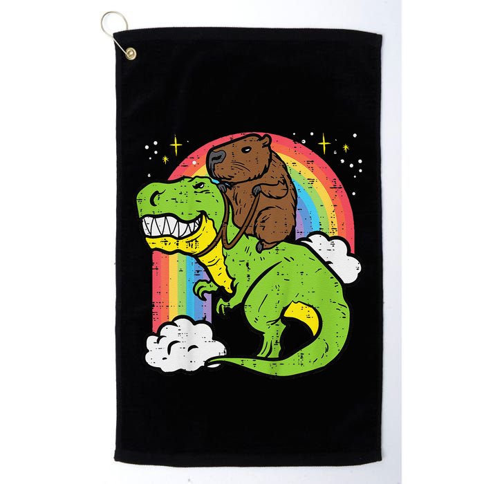 Capybara Riding Trex Dino Cute Capy Rodent Golf Towel