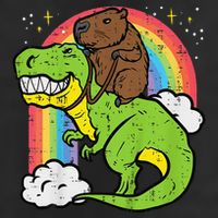 Capybara Riding Trex Dino Cute Capy Rodent Golf Towel