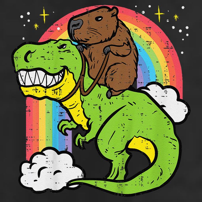 Capybara Riding Trex Dino Cute Capy Rodent Golf Towel