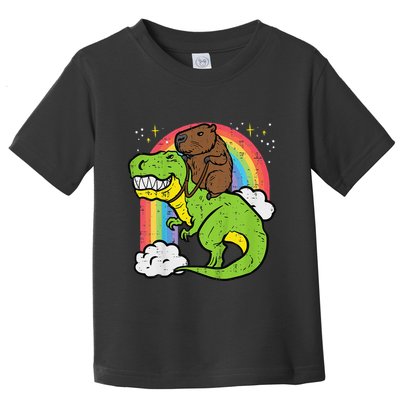 Capybara Riding Trex Dino Cute Capy Rodent Toddler T-Shirt