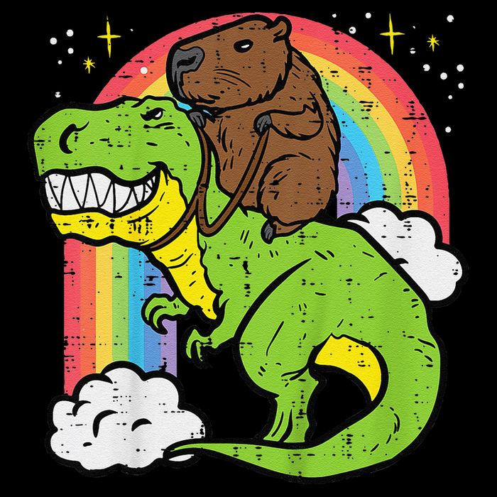 Capybara Riding Trex Dino Cute Capy Rodent Visor