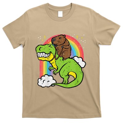 Capybara Riding Trex Dino Cute Capy Rodent T-Shirt