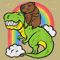 Capybara Riding Trex Dino Cute Capy Rodent Polo
