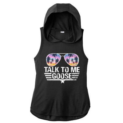 Cool Retro Talk To Me Goose Sunglasses Ladies PosiCharge Tri-Blend Wicking Draft Hoodie Tank