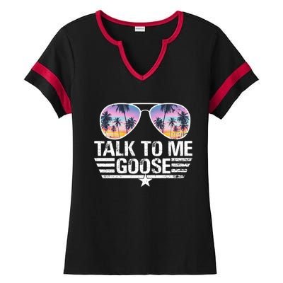 Cool Retro Talk To Me Goose Sunglasses Ladies Halftime Notch Neck Tee