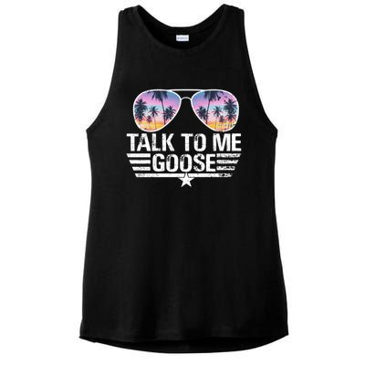 Cool Retro Talk To Me Goose Sunglasses Ladies PosiCharge Tri-Blend Wicking Tank