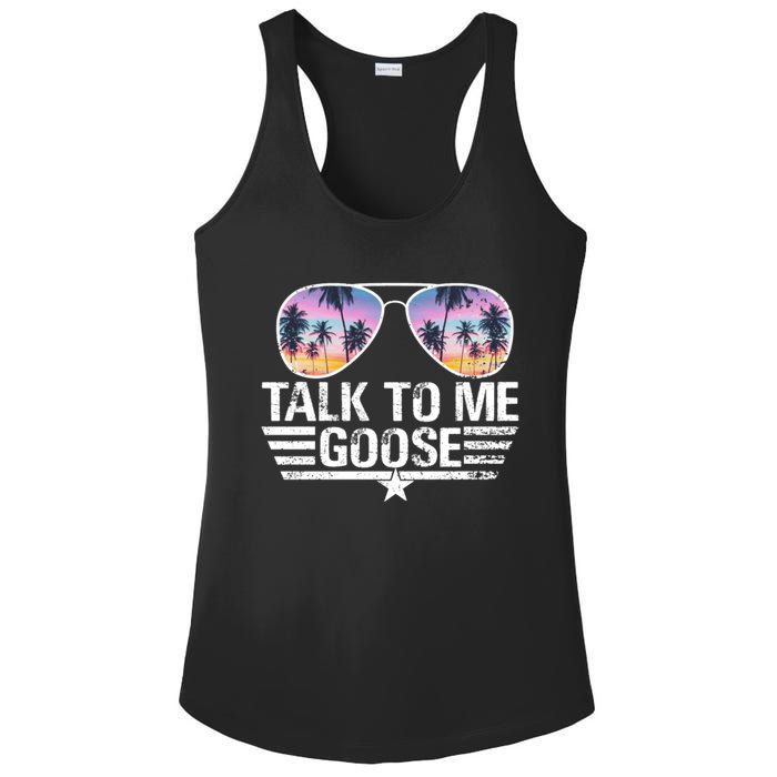 Cool Retro Talk To Me Goose Sunglasses Ladies PosiCharge Competitor Racerback Tank