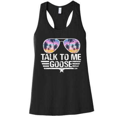 Cool Retro Talk To Me Goose Sunglasses Women's Racerback Tank