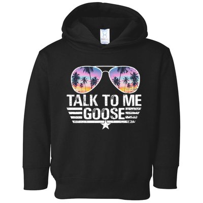 Cool Retro Talk To Me Goose Sunglasses Toddler Hoodie