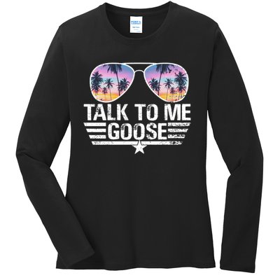 Cool Retro Talk To Me Goose Sunglasses Ladies Long Sleeve Shirt