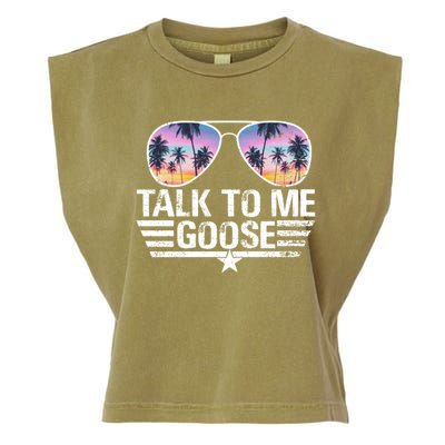 Cool Retro Talk To Me Goose Sunglasses Garment-Dyed Women's Muscle Tee